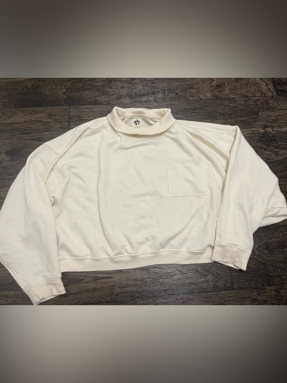 We The Free Cream Mock Neck Cropped Sweatshirt